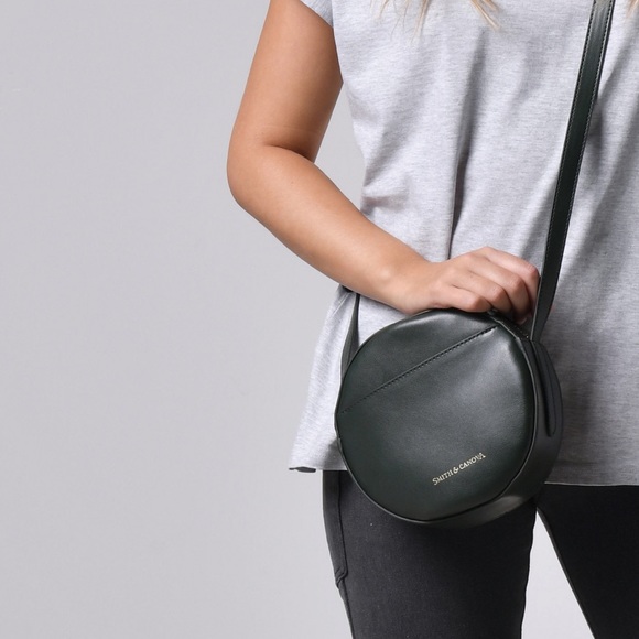 Smith & Canova green leather round crossbody bag - Picture 2 of 6